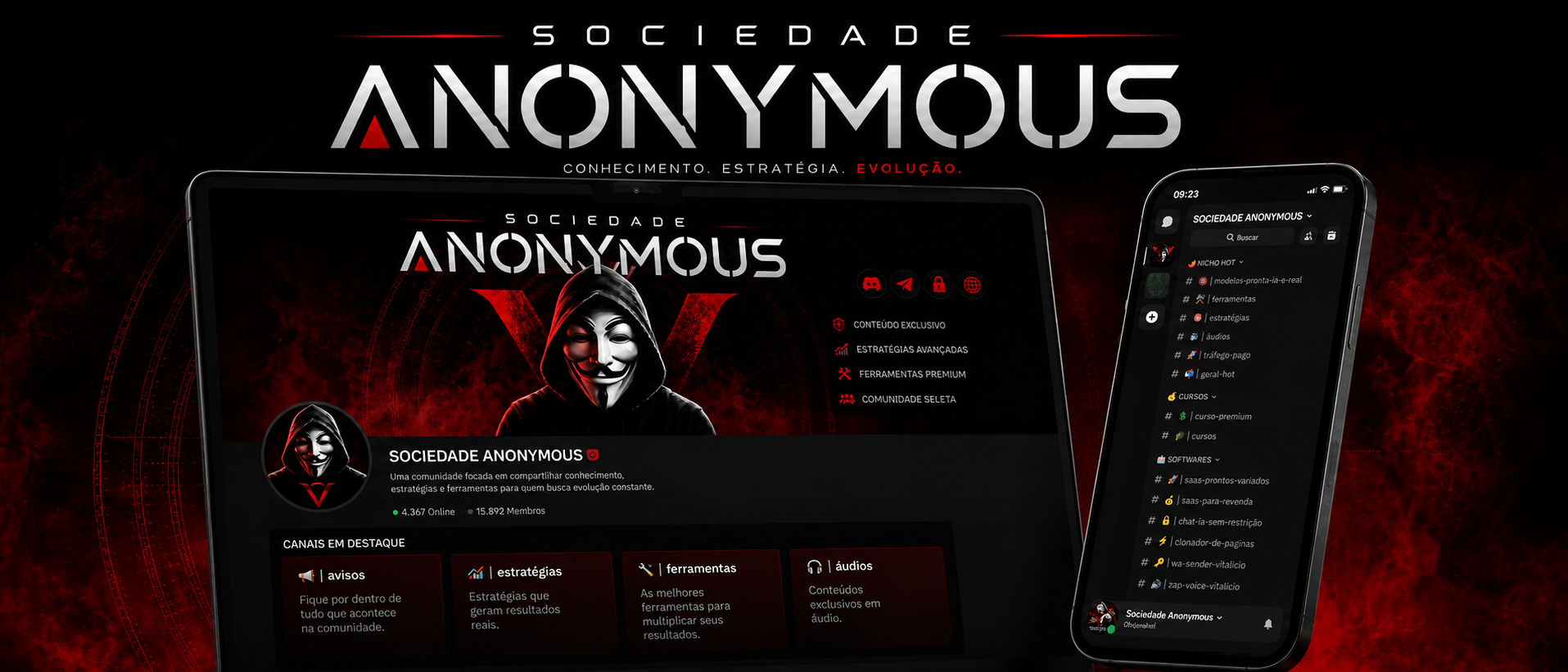 Prévia da Sociedade Anonymous em computador e celular
